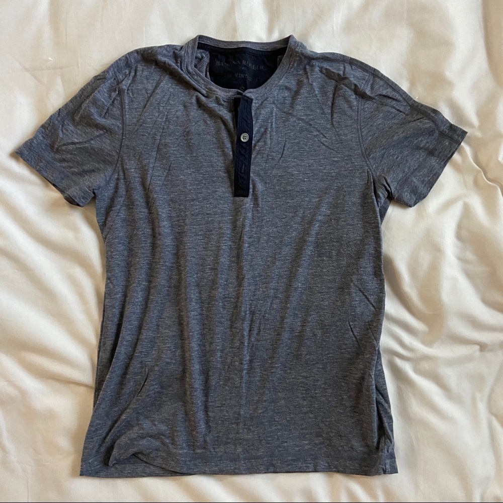 Heather Blue Men’s Henley Shirt